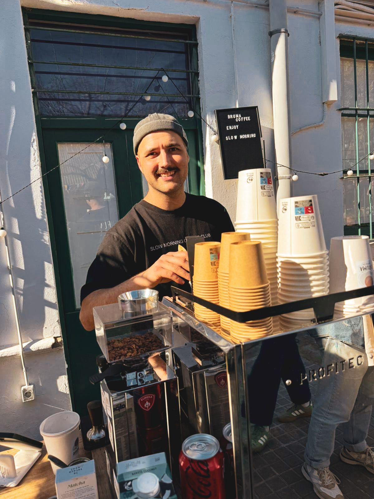 Coffee cart de Bruma a punt per servir els convidats